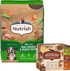 Rachael Ray Nutrish Real Chicken & Veggies Recipe Dry Dog Food + Variety Pack Wet Food