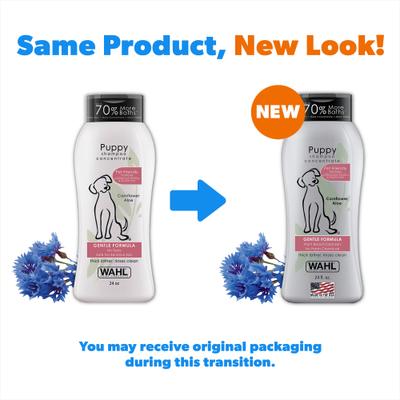 Show full view: Wahl Gentle Formula Tearless Puppy Shampoo, Cornflower & Aloe Scent, 24-fl oz bottle slide 2 of 10