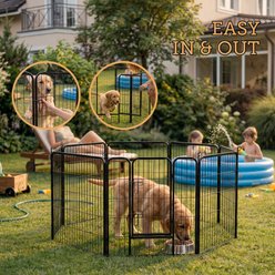 Win World International 8-Panel Foldable Steel Dog Exercise Pen, Black, Medium slide 2 of 9