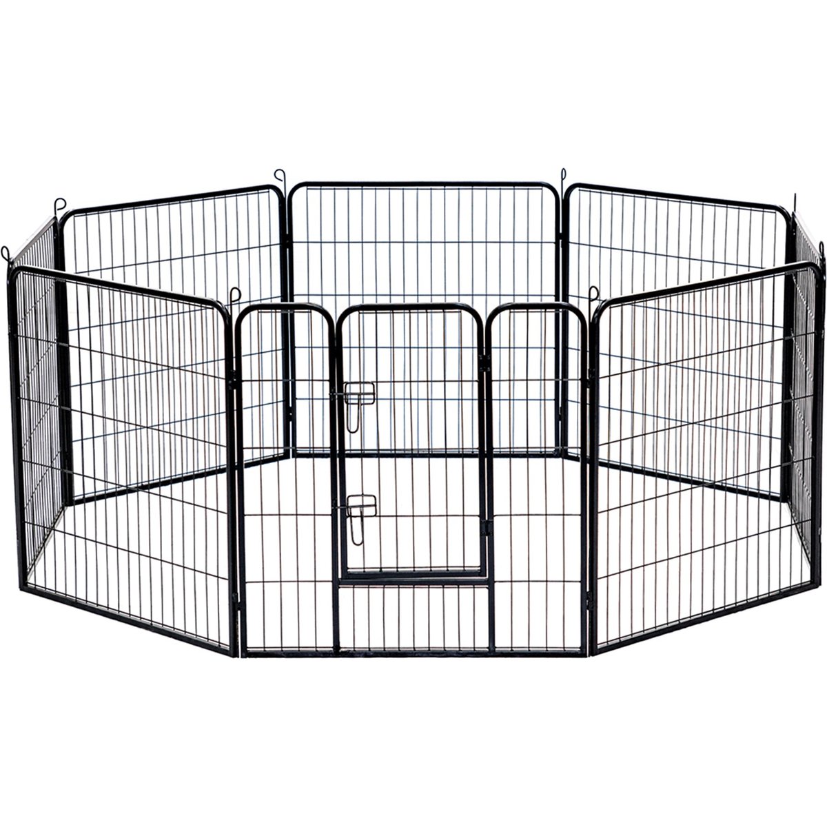 Win World 8-Panel Foldable Steel Dog Exercise Pen, Black, Medium