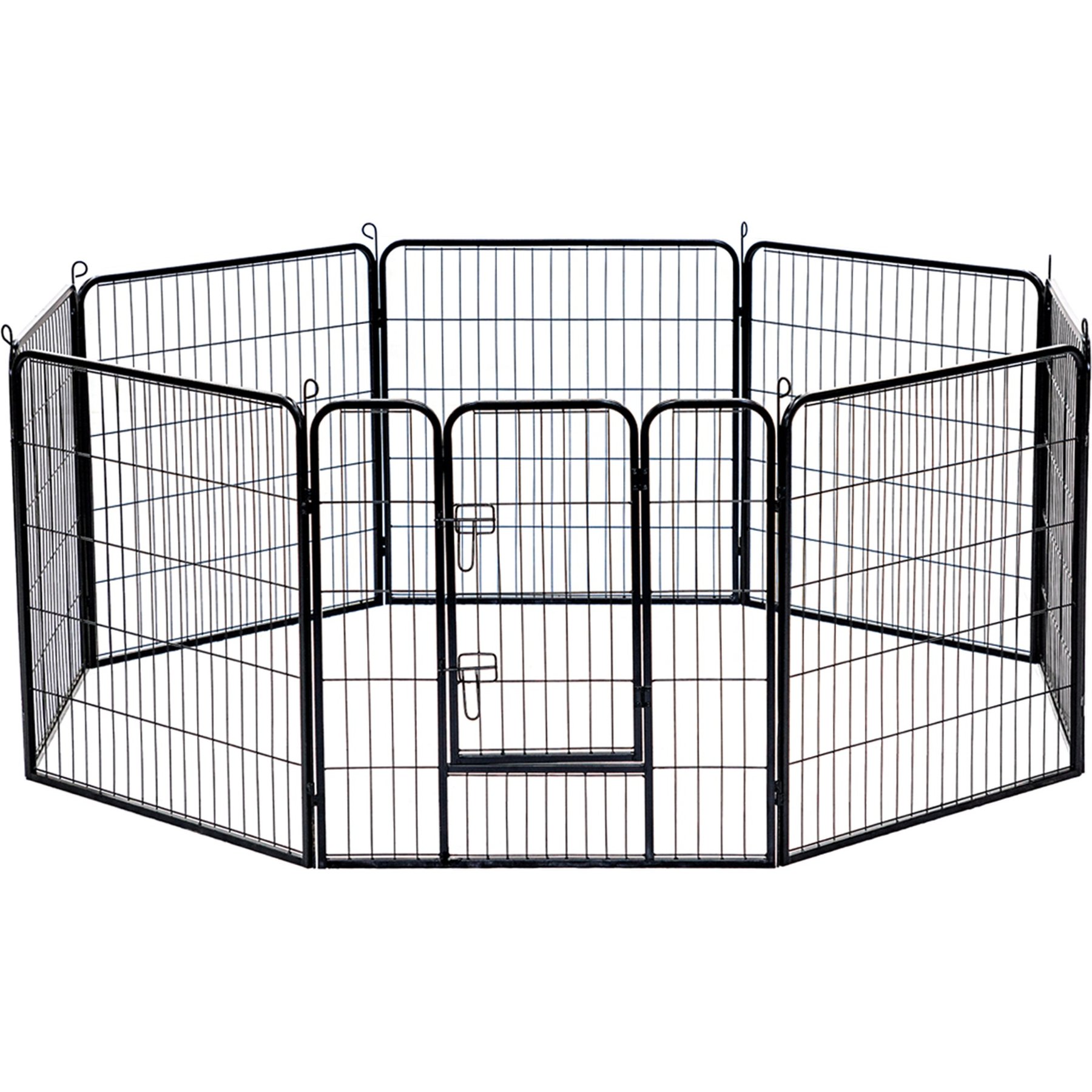 Win World 8-Panel Foldable Steel Dog Exercise Pen, Black, Medium