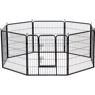 Win World Win World 8-Panel Foldable Steel Dog Exercise Pen, Black, Medium