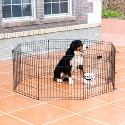 Win World International 9-Panel Foldable Metal Wire Dog Exercise Pen, Black, Medium slide 2 of 9
