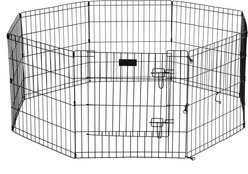Win World International 9-Panel Foldable Metal Wire Dog Exercise Pen, Black, Medium slide 1 of 9
