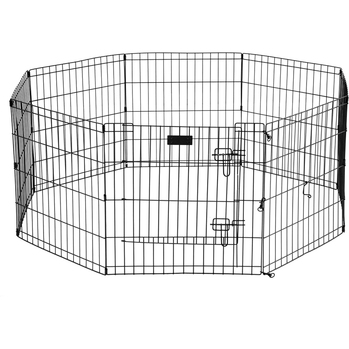 Win World 9-Panel Foldable Metal Wire Dog Exercise Pen, Black, Medium