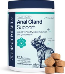 Veterinary Formula Smart Vitality Pork Flavor Soft Chew Anal Gland Support Supplement for Dogs, 120 count