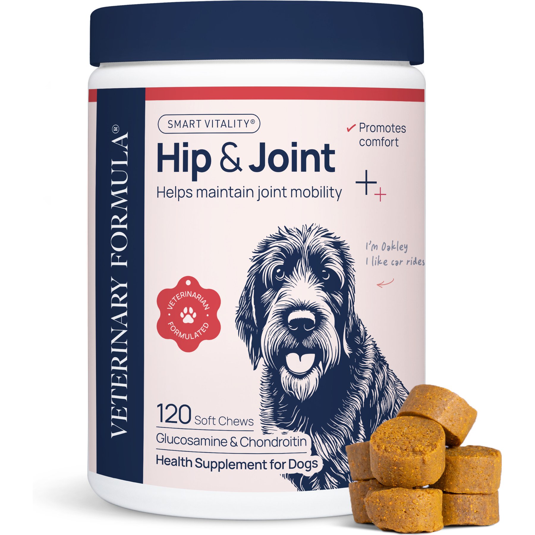 Veterinary Formula Smart Vitality Pork Flavor Soft Chew Hip & Joint Supplement for Dogs, 120 count