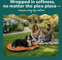 HOMAGICO Outdoor Travel Portable Water Resistant Pillow Bed Dog Crate Mat, Blue, Large: 40 x 30-in slide 2 of 6