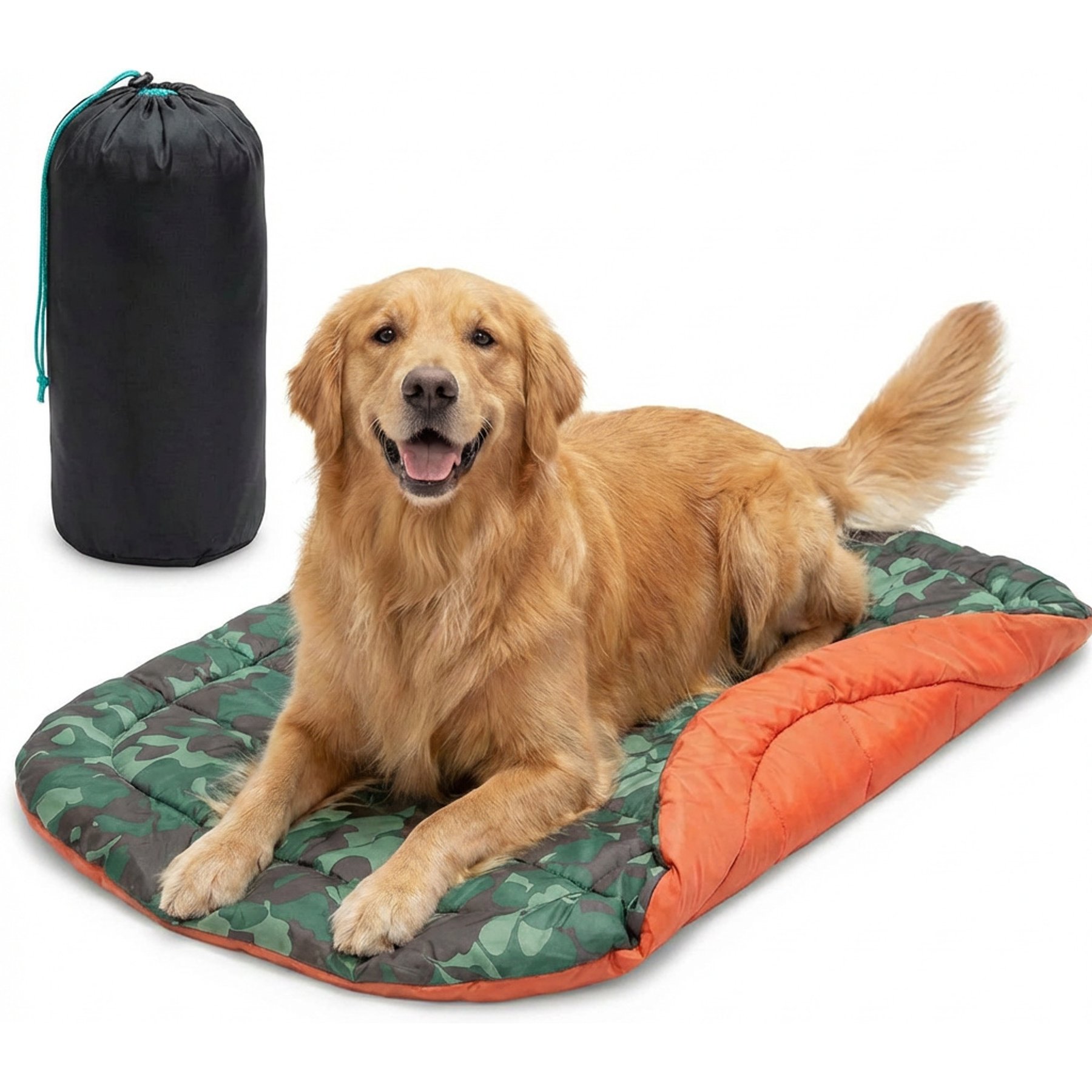 HOMAGICO Outdoor Travel Portable Water Resistant Pillow Bed Dog Crate Mat, Blue, Large: 40 x 30-in