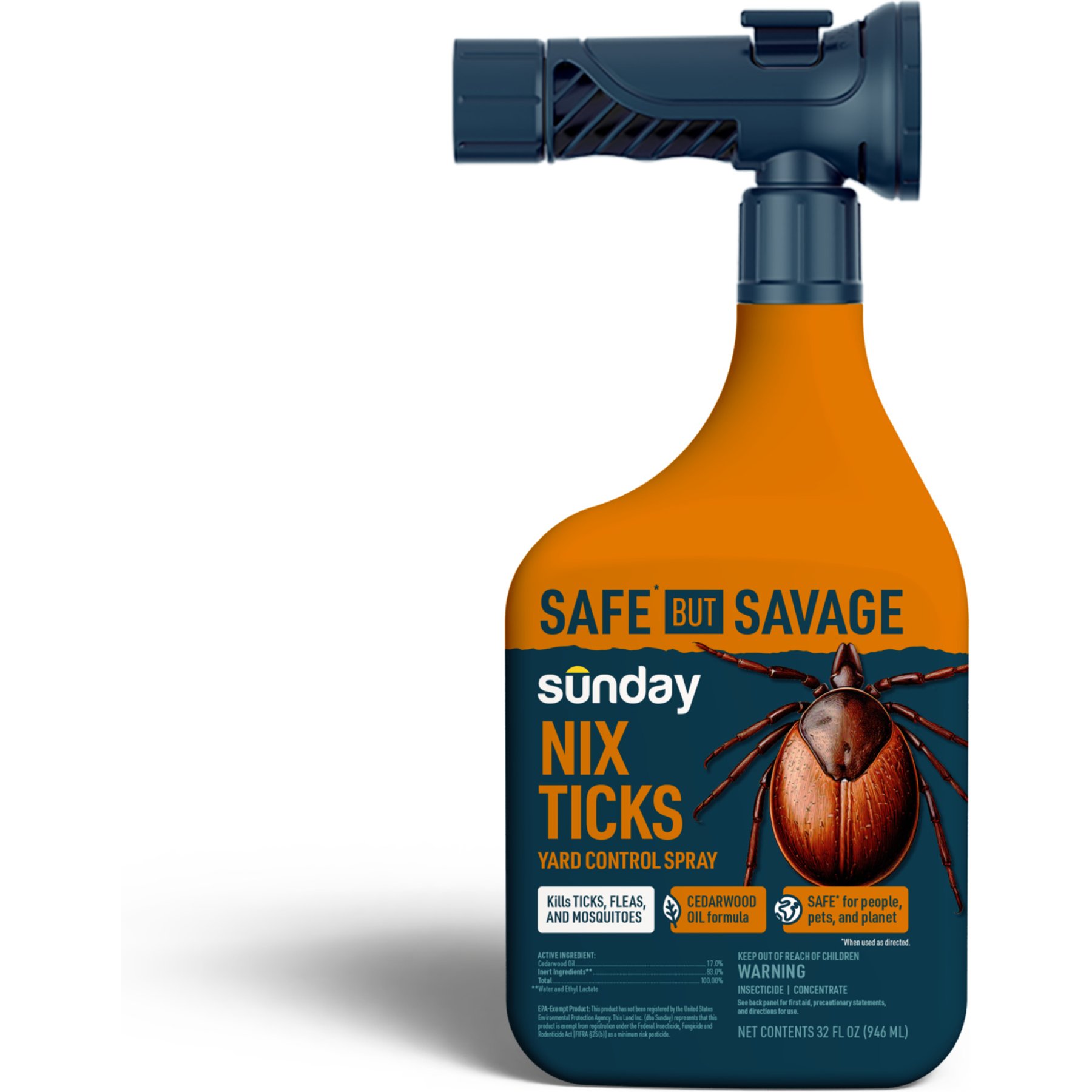 Sunday Nix Ticks Tick Spray for Yards, 32- fl oz bottle