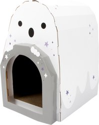 Kitty City Spooky Ghost Catnip Scratcher Hide & Seek Cat Toy, White