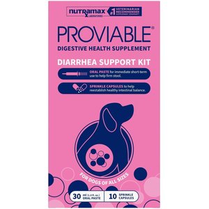 Nutramax Proviable Probiotics & Prebiotics Digestive Health Supplement for Dogs, 30 mL paste, 10 capsules