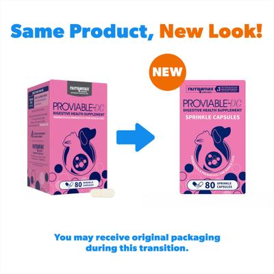 Show full view: Nutramax Proviable Probiotics & Prebiotics Digestive Health Supplement for Dogs & Cats, 80 count slide 3 of 11