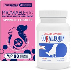 Nutramax Proviable-DC Capsules Digestive Supplement + Nutramax Cobalequin Chewable Tablets Supplement for Dogs