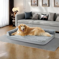 BFPETHOME L-Shaped Orthopedic Furniture Style Dog Sofa Bed, Dark gray, 30 x 20 x 6.5-in slide 2 of 7
