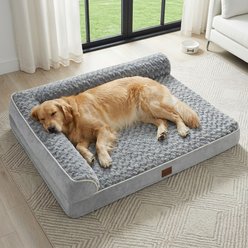 BFPETHOME L-Shaped Orthopedic Furniture Style Dog Sofa Bed, Dark gray, 30 x 20 x 6.5-in slide 1 of 7