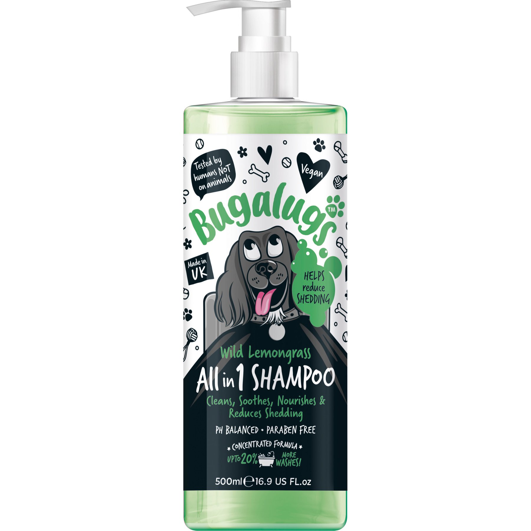 Bugalugs Pet Care All in 1 Shed Control Dog Shampoo, 16.9-fl oz bottle