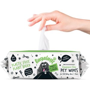 Bugalugs Pet Care Dog Grooming Wipes, 110 count