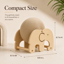 NonoPets Elephant-Shaped Wooden Cat Scratcher slide 2 of 8