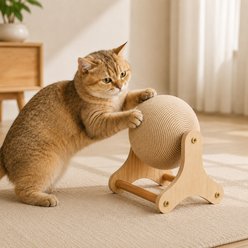 NonoPets Triangular Rotatable Wooden Cat Scratcher