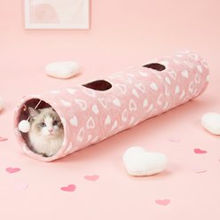 Happy & Polly Cozy Convertible Cat Tunnel Toy, Pink