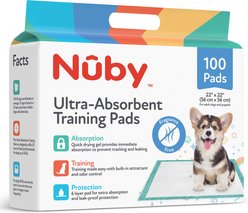 Nuby Ultra-Absorbent Unscented Training Dog Pee Pads, 22 x 22-in, 100 count