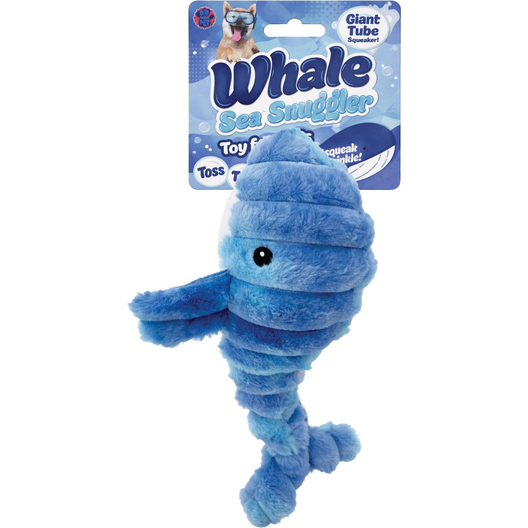 Bow-Wow Pet Squeaky Plush Whale Dog Toy