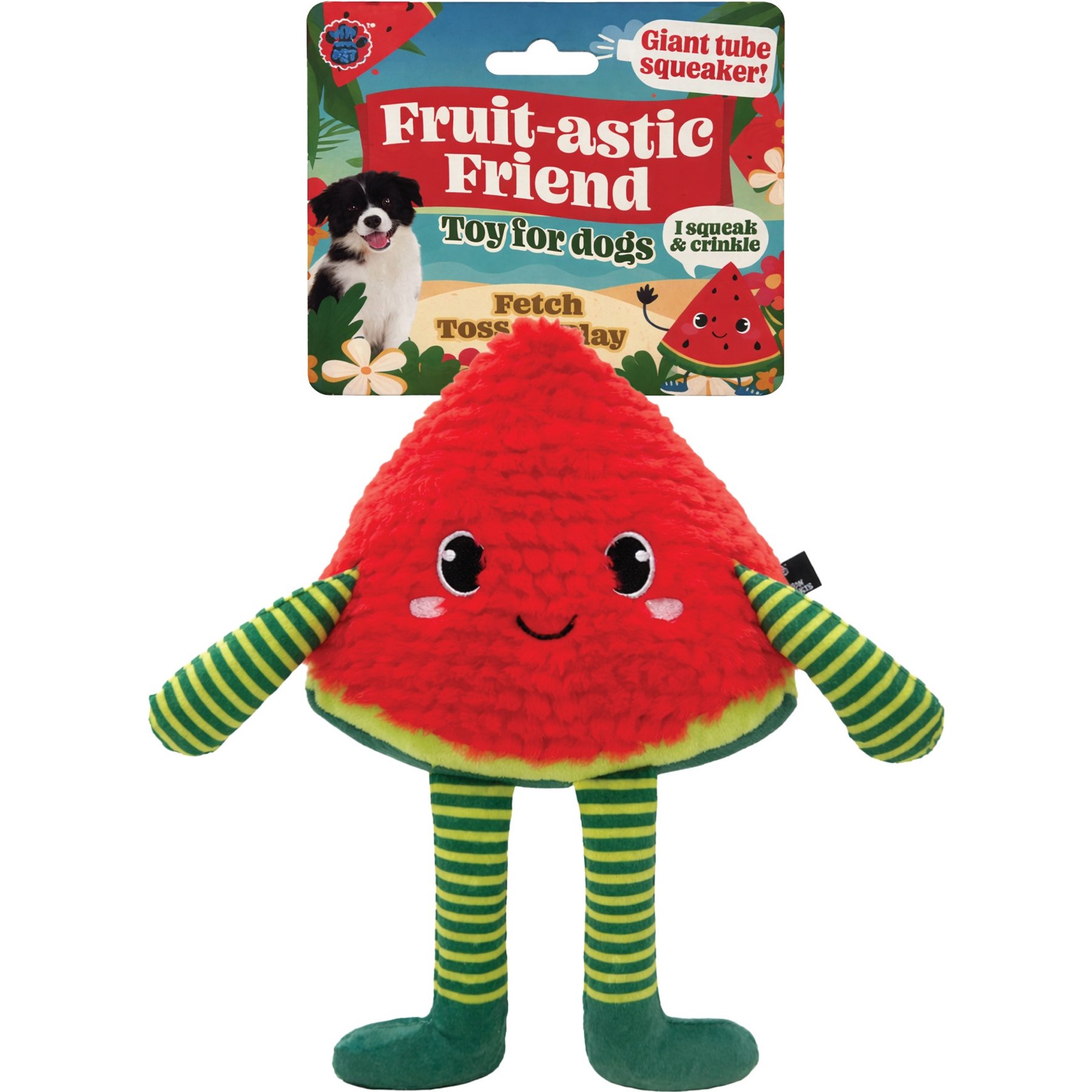 Bow-Wow Pet Squeaky Plush Watermelon Dog Toy