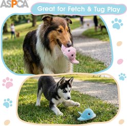 ASPCA Interactive Soft Durable Stuffed Stingray Squeaky Plush Dog Toy, 2 count slide 2 of 5