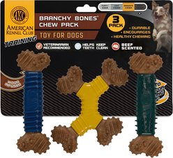 American Kennel Club Training Assorted Dog Chew Toy, Multicolor, 3 count