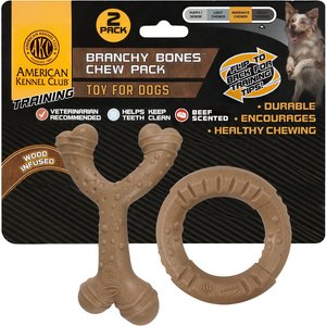 American Kennel Club Training Wishbone & Ring Dog Chew Toy, 2 count