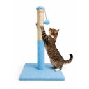 ASPCA Indoor Natural Sisal Rope Durable Climbing Tower 4.5-in Cat Scratching Post with Hanging Teaser, Blue