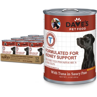 Dave's Pet Food Restricted Phosphorus & Protein Tuna Pate Wet Dog Food, 13-oz can, case of 12