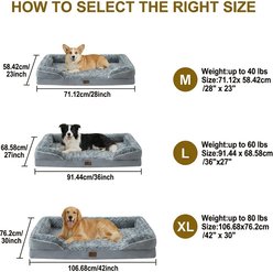 WNPETHOME C-Shaped Orthopedic Furniture Style Dog Sofa Bed, Dark gray, 48 x 35 x 7-in slide 2 of 9