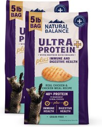 Natural Balance Ultra Protein Plus Immune & Digestive Health Chicken & Chicken Meal Dry Cat Food, 10-lb bundle