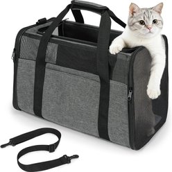 MIXJOY Multiple Carrying Options Dog & Cat Travel Carrier, Grey, Medium