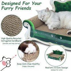 MALOROY Couch Shaped Cat Scratcher Sofa Bed, Large, Green slide 2 of 8