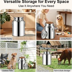 UPSKY Airtight Hangable Lid Stainless Steel Dog & Cat Food Storage Container with Scoop, 21-lb slide 2 of 7