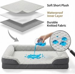 LEXTRO C-Shaped Pineapple Orthopedic Furniture Style Dog Sofa Bed, Dark gray, 48 x 35 x 7.5-in slide 2 of 7