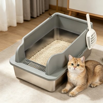 Niubya Niubya Pan Cat Litter Box with High Sides, X-Large, 1 count