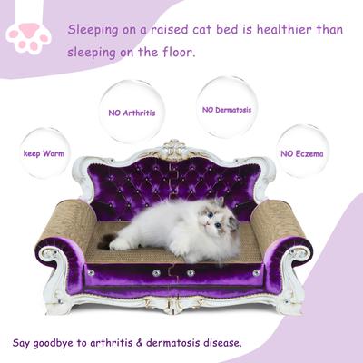 Show full view: MALOROY Couch Shaped Cat Scratcher Sofa Bed, Large, Purple slide 6 of 8
