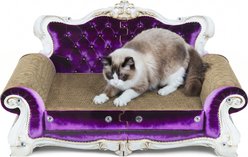 MALOROY Couch Shaped Cat Scratcher Sofa Bed, Large, Purple