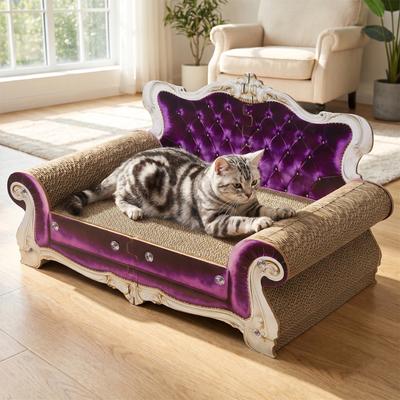Show full view: MALOROY Couch Shaped Cat Scratcher Sofa Bed, Large, Purple slide 8 of 8