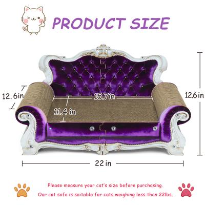 Show full view: MALOROY Couch Shaped Cat Scratcher Sofa Bed, Large, Purple slide 2 of 8