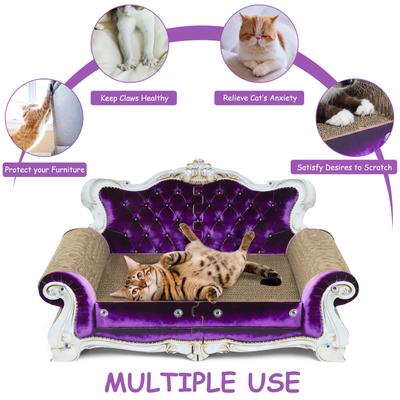 Show full view: MALOROY Couch Shaped Cat Scratcher Sofa Bed, Large, Purple slide 4 of 8