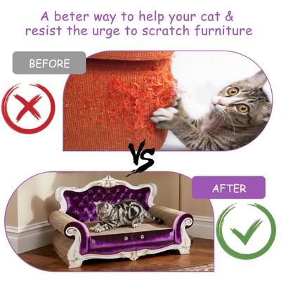 Show full view: MALOROY Couch Shaped Cat Scratcher Sofa Bed, Large, Purple slide 5 of 8