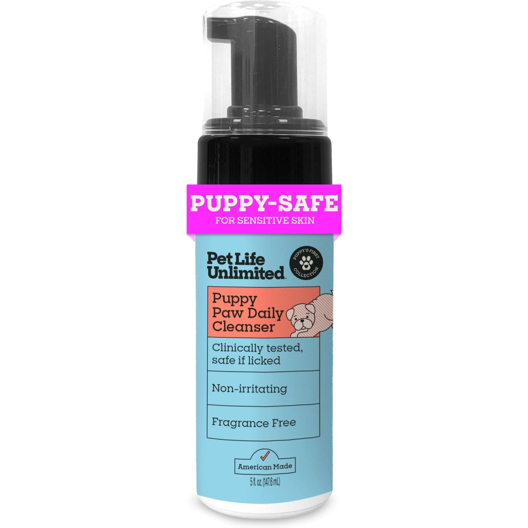 Pet Life Unlimited Puppy Daily Deep-Cleaning Unscented Dog Paw Cleaner, 5-fl oz bottle