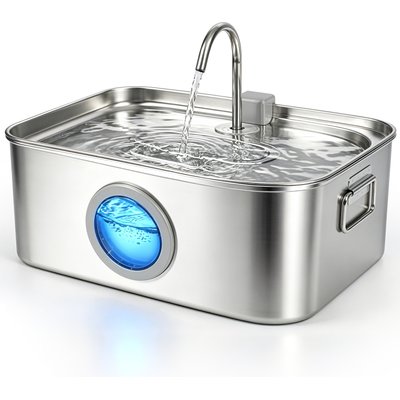 Heeyoo Heeyoo Stainless Steel Automatic Dog & Cat Water Fountain, 12-l
