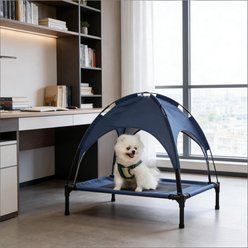 Bencmate Cooling Elevated Dog Bed with Removable Canopy, Blue