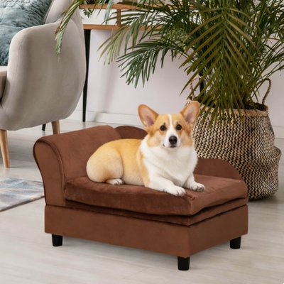Bencmate Bencmate Elegant Chaise Lounge Novelty Elevated Dog Bed, Brown